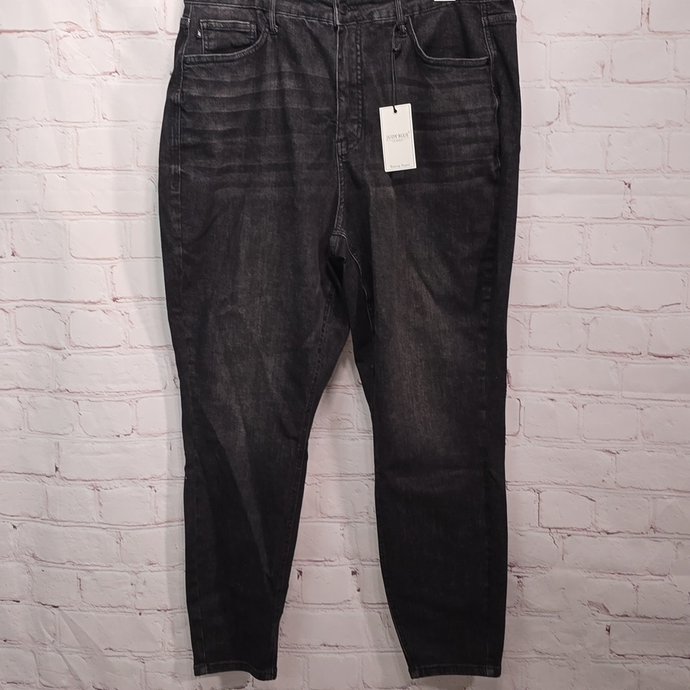 Judy Blue Faded Black Denim Tummy Control High Waist Skinny Fit Jean Size 18W